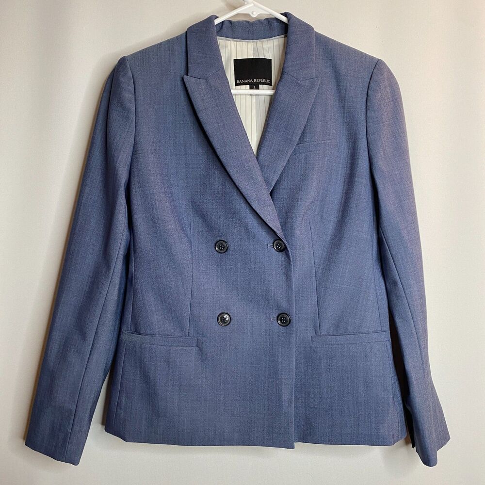 Banana Republic Double Breasted Wool Blazer Womens 2